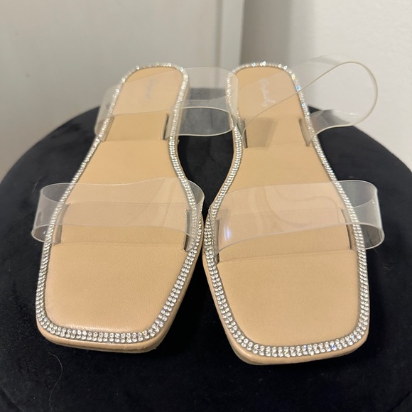 Qupid clear and rhinestone sandals size 8 - Picture 2 of 5